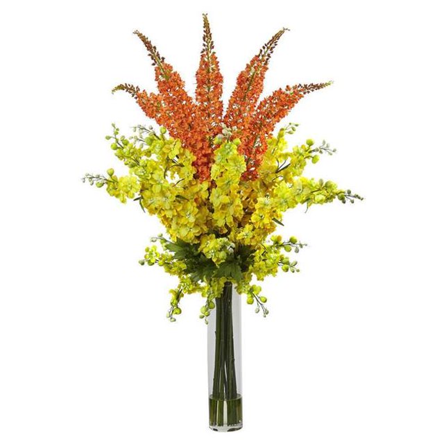 Delphinium & Foxtail Silk Floral Arrangement