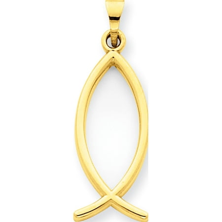 Ichthus Jewelry Leslies Fine Jewelry Designer 14k Yellow Gold Ichthus Fish (9x26mm) Pendant Gift Box Included ()