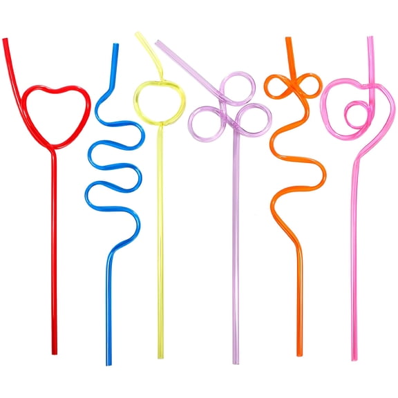 ACDANC Crazy Straws Silly Straws for &Adults 24 Pcs Reusable Plastic Curly Crazy Drinking Straws for Classroom Activitiesgift Birthday Wedding Party Valentines Day 6