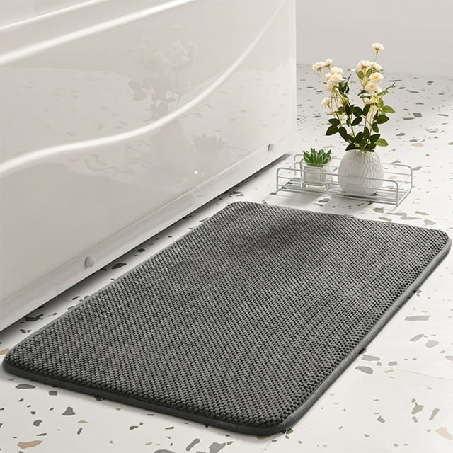 Vrorvz Soft Absorbent Memory Foam Bath Rug,Non-Slip Velvet Bathroom Mat for Spa-Like Relaxed,Machine Washable Quick Dry Carpet for Tub Side,Sink Front,Indoor Home Use