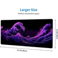 thumbnail image 2 of Kanagawa Mouse Pad Japan Legend Surfing Fantasy Purple Large Gaming Mouse Mat with Stitched Edges,Non-Slip Waterproof Rubber Base Mous Mat Office Computer Keyboard Laptop Home 31.5x11.8 Inch, 2 of 6