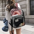 thumbnail image 6 of PVC Transparent Backpacks Clear Backpack for Travel and Outings Pink Rose with Red Heart-shaped, 6 of 7