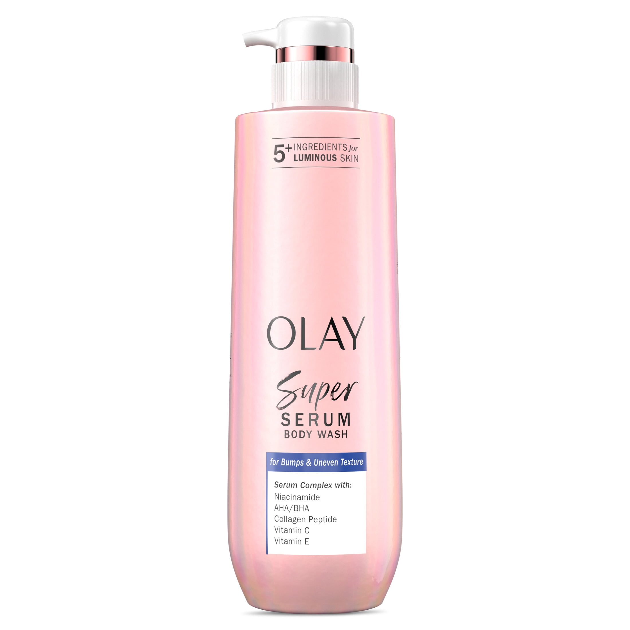 (4 pack) Olay Super Serum Body Wash for Bumps & Uneven Textured Skin, 20oz, Serum Complex for Luminous Skin