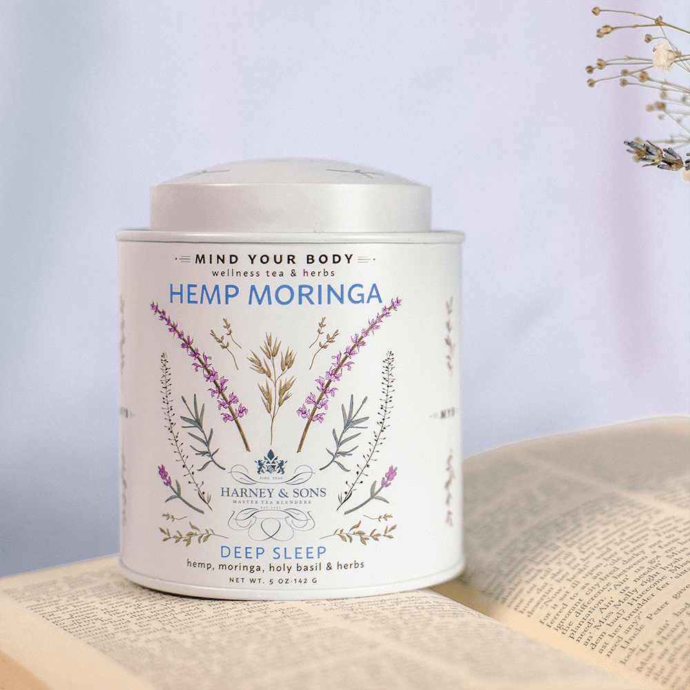 Harney & Sons Hemp Moringa Blend, Wellness Tea, Deep Sleep Blend, Loose, 5 Ounce