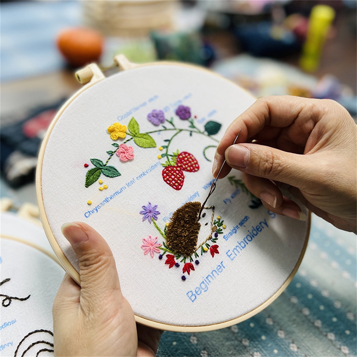 Casewin Embroidery Kit for Beginners Embroidery Stitch Practice kit, Beginner Embroidery Kit, Embroidery Kits for Adults, Hand Embroidery Kit, Stamped Cross Stitch Kits with Embroidery Patterns