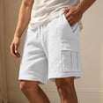 thumbnail image 2 of Workout Shorts Men Baeitkot Men's Solid Color Drawstring Multi-Pocket Cargo Shorts Casual Bottoms, 2 of 7