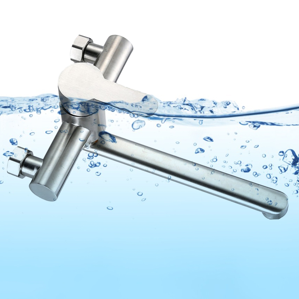 Wall Mounted Kitchen Faucet Long Spouts Mixers Tap Rotatable Basins Sink Water Faucet Single Handle Water Tap