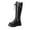 BLACK, variant on DREAM PAIRS Women's Combat Riding Platform Knee High Boots, Lace Up Fall Lug Sole Gothic Motorcycle Boots with Inside Zipper