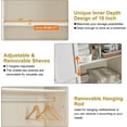 thumbnail image 6 of OKD Farmhouse 72'' Tall Storage Cabinet with 2 Barndoor & Adjustable Shelves,Rustic Armoire Cabinet with Hanging Rod for Kitchen,Bedroom,Bathroom,Antique White, 6 of 8