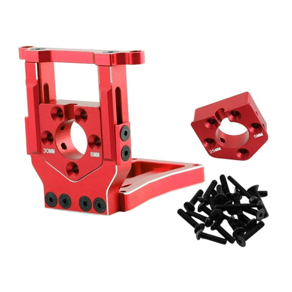 Bunblic RC Car Motor Mount Seat Motor Bracket Replace Parts Quick Release Aluminum for Crawler Truck Remote Control Vehicles Supplies Red