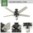 thumbnail image 4 of Hunter - Churchwell Indoor Ceiling Fan With Light, 60-inch, Noble Bronze, Casual-style, 3-speed WhisperWind Motor, 51200, for living rooms, bedrooms, home offices, kitchens, 4 of 15