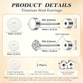 thumbnail image 6 of DESIGNICE Implant Grade Titanium Flat Back Stud Earrings for Women Men, Gold/White Gold Plated Tragus Labret Cartilage F136 Piercing Jewelry for Sensitive Ears, with 4-6mm Cubic Zirconia, 6 of 6