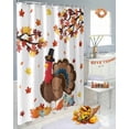 thumbnail image 6 of Thanksgiving Turkey Shower Curtains for Bathroom, Fall Pumpkin Maple Leaf Waterproof Fabric Shower Curtain for Bathroom Bathtub Decoration, Machine Washable, 72"x84", 6 of 9
