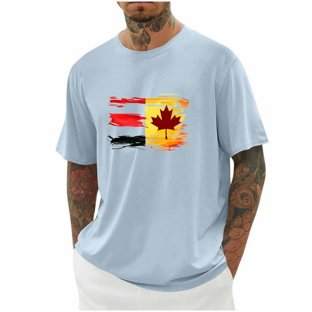 Styesk T-Shirts pour Homme Imprimé Col Rond Mode Décontractée Manches Courtes Blouses
