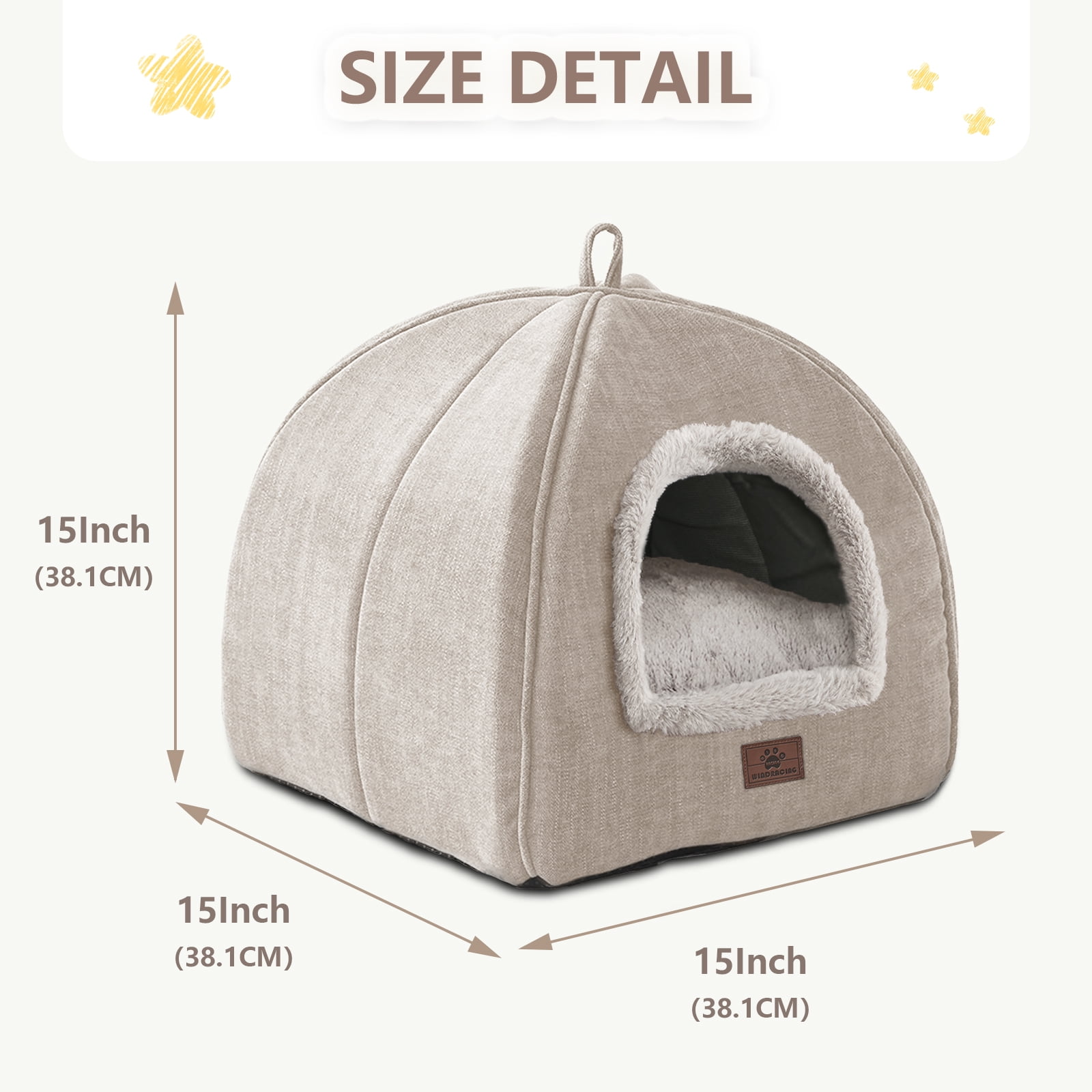 Cat Bed for Indoor Cats - Cat Cave Bed Cat House Cat Tent with Removable Washable Cushioned Pillow