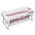 thumbnail image 2 of Queroig 51 inch Foldable Bathtub, Portable Bathtub for Adult, Large Collapsible Tub with Flip-up Handle, Freestanding Surround Collapsible Bathtub, No Lid, Hot Bath, Ice Bath, 2 of 8