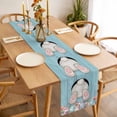 thumbnail image 3 of Easter Bunny Table Runner - 48 Inch Long, Kitchen Dining Table Runner Dresser Scarves, Colorful Eggs Cute Rabbit Blue Country Wooden Farmhouse Decor for Coffee Tables Wedding Party Banquet, 3 of 8