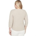 thumbnail image 2 of Alfred Dunner Womens Petite Asymmetrical Floral Soutache Knit Top, 2 of 4