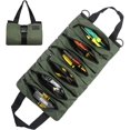 thumbnail image 1 of Tool Organizer Bag, Canvas Tool Roll Pouch Case with 6 Zipper Pockets(Green), 1 of 7