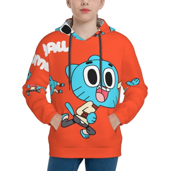 The Amazing World Of Gumball Teen Long Sleeve Hoodies Novelty Hoodie Youth Pullover Hooded Clothes With Pocket Sweatshirt For Boys Girls