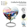thumbnail image 3 of Prismatic Speed Illusion Car - Urns For Ashes Adult Male Small - Luxurious Large Heart Urn For Cremation - Timeless Adult Human Ashes Container 8 Inch, 3 of 5