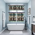 thumbnail image 3 of Retro Brown Teal Kitchen Curtains Sets for Windows 36 Inch Length, Vintage Home Wooden Farmhouse Rod Pocket Window Treatments Tier Curtains and Valances Set for Bedroom/Bathroom, 3 of 8