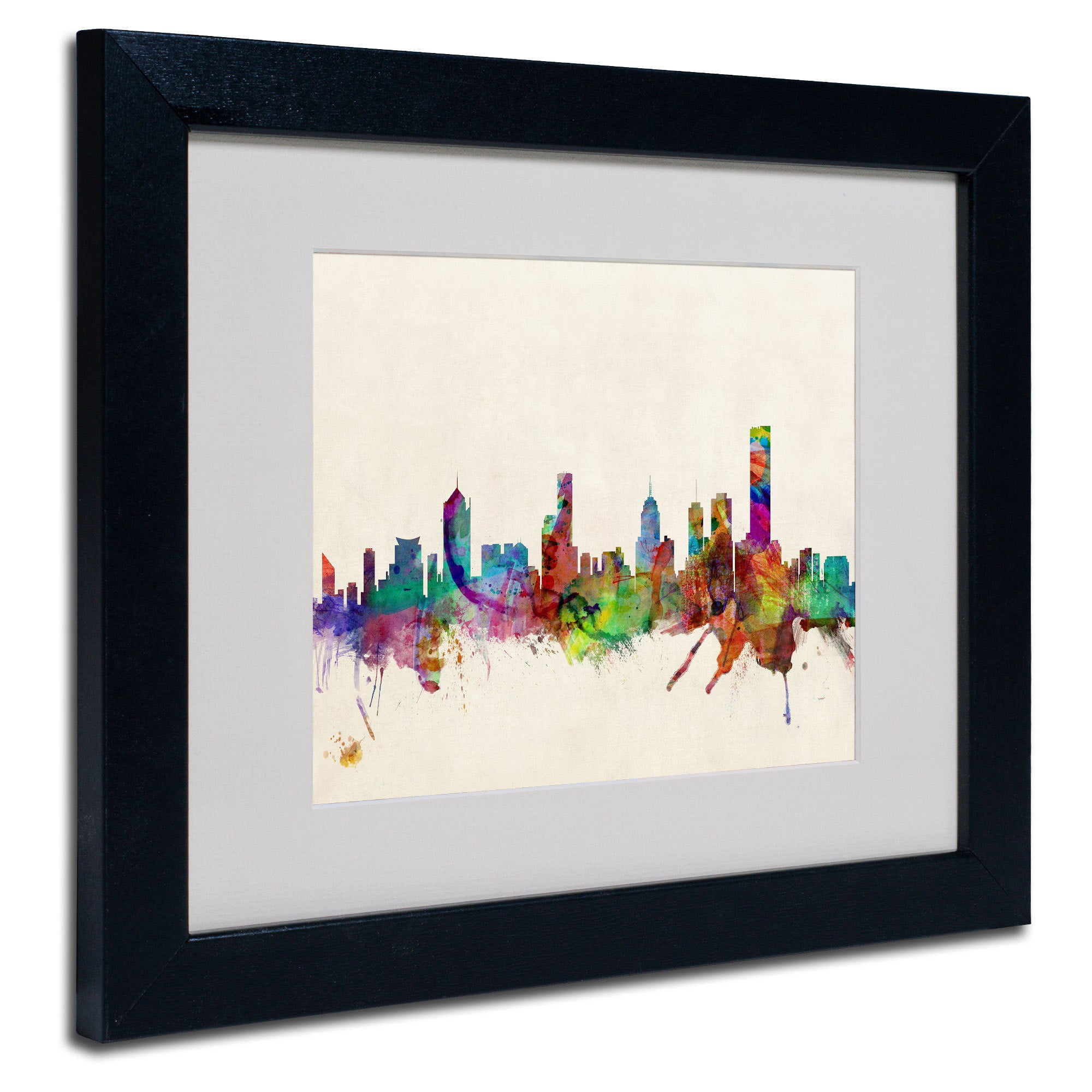 Trademark Fine Art "Melbourne, Canada" Canvas Art by Michael Tompsett, Black Frame