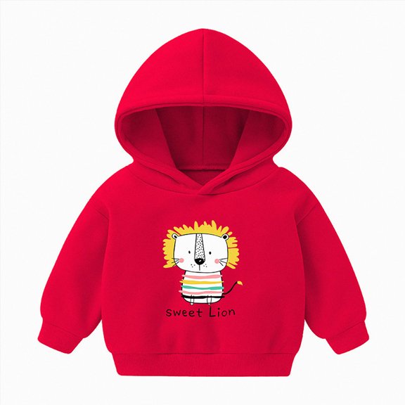 Gerichy Cute Hoodie for Boys Girls Graphic Sweatshirt Kids Cartoon Animal Print Hoodies Cotton Pullover 12M-8T