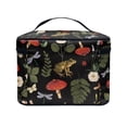 thumbnail image 3 of HELLHERO Multifunctional Large Capacity Makeup Bag with Brush Slots Cosmetic Organizer Bag Case with Slip-in Pockets Brush Protectors for Cosmetics Forest Mushroom Frog, 3 of 5