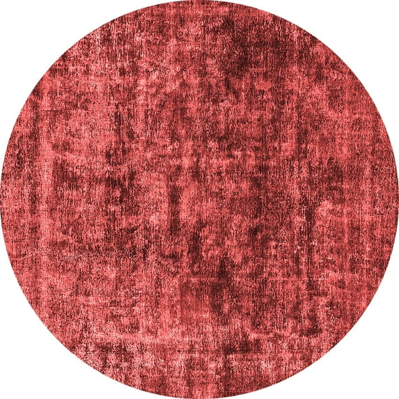 Ahgly Company Indoor Round Oriental Red Industrial Area Rugs, 8' Round