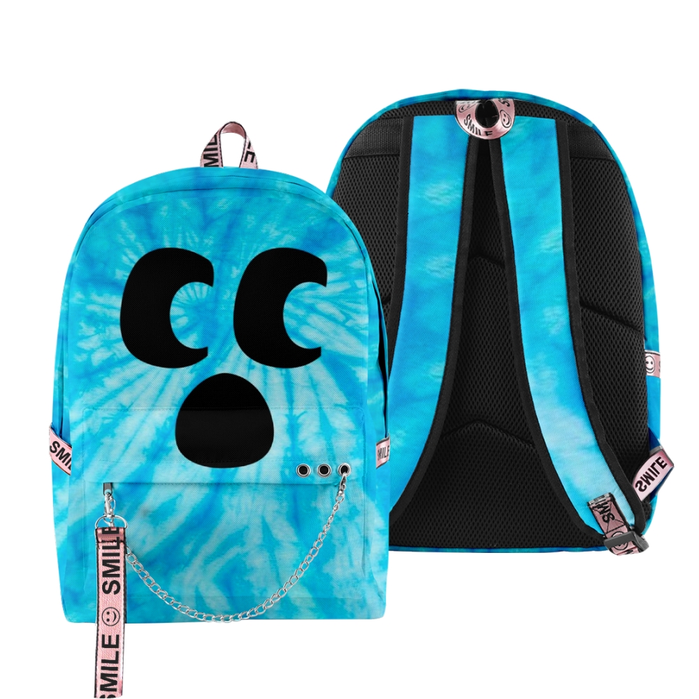 Diamond Craftee Face Tie Dye Backpack Zipper Cartoon
