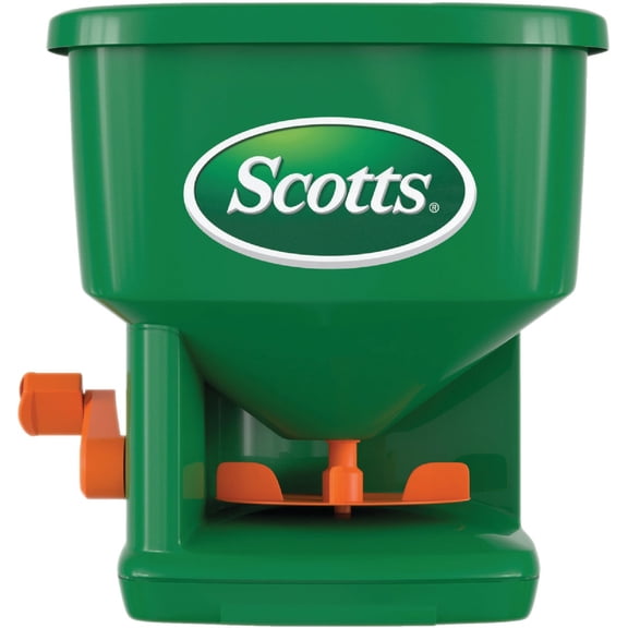 Scotts Whirl Hand-Powered Spreader for Grass Seed, Fertilizer, Salt, Ice Melt, Handheld Spreader Holds up to 1,500 sq. ft. Product