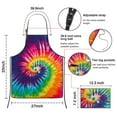 thumbnail image 3 of Colorful Tie Dye Pattern Apron-Garden Aprons for Women with Pockets-Cotton Linen Waterproof Kitchen Cooking Gardening Aprons Adjustable for Kitchen,Cooking,BBQ and Salon 33x27 Inch, 3 of 7