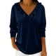 thumbnail image 2 of Karight Velvet Tops for Women Dressy Casual V Neck with Ruffled Trim Shirts Loose Fit Long Sleeve Vintage Velour Blouse, 2 of 5