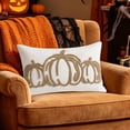 thumbnail image 5 of Btomtd Throw Pillow Covers 12 x 20 Inch, Tufted Embroidered Pumpkin Thanksgiving Fall Cushion Cases, Pillow Covers for Sofa Couch Bedroom, Khaki, 5 of 6
