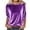 Purple, variant on FAIWAD Velvet Tops for Women 3/4 Sleeve Round Neck Velour Shirts Trendy Casual Solid Color Blouses
