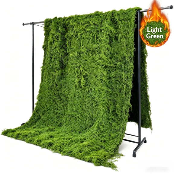 Tifaealis Light Green Faux Moss Mat 39.4" x 78.7" - Perfect for Decorating, Indoor Plant Moss, and Greenery Décor