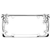 Cruiser 19003 - License Plate Frame Palm Tree Design Chrome Plated Die Cast Zinc
