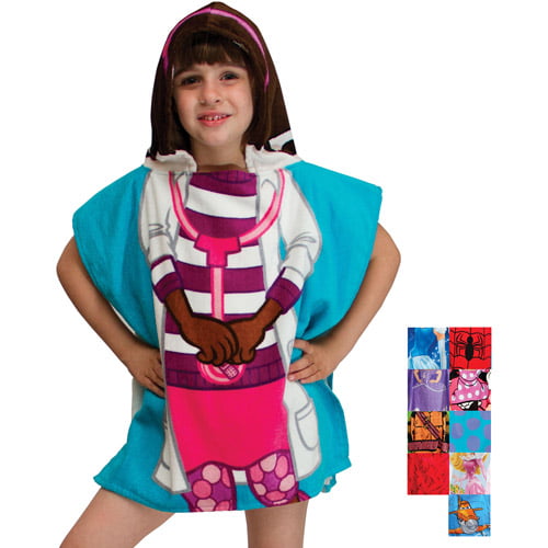 Boys Girls Kids Character Hooded Ponchos Beach Towel Bath Towel Doc McStuffin