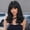 Black, variant on Brown Highlight 18 Inch Wavy Wig with Bangs for Women, Synthetic Fiber, 4x4 Lace, Face-Framing Layers