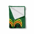 thumbnail image 2 of Jamaican Soft Flannel Fleece Blanket, Jamaican Reggae Culture Inspired Minimal Head Shapes with Hats Country Flag, Cozy Plush for Indoor and Outdoor Use, 50" x 70", Green Multicolor, by Ambesonne, 2 of 6