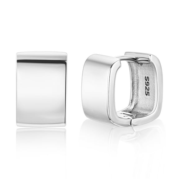 Alexcraft 925 Sterling Silver Square Hoop Earrings for Women | 14K Gold Plated Geometric Rectangle Hoop Earrings | Trendy Hypoallergenic Jewelry Gift for Woman