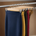 thumbnail image 2 of 40 Pack Wooden Skirt Hangers with Adjustable Clips Non-Slip Trouser Hanger Natural Lotus Wood Pants Hangers 360°, 2 of 7