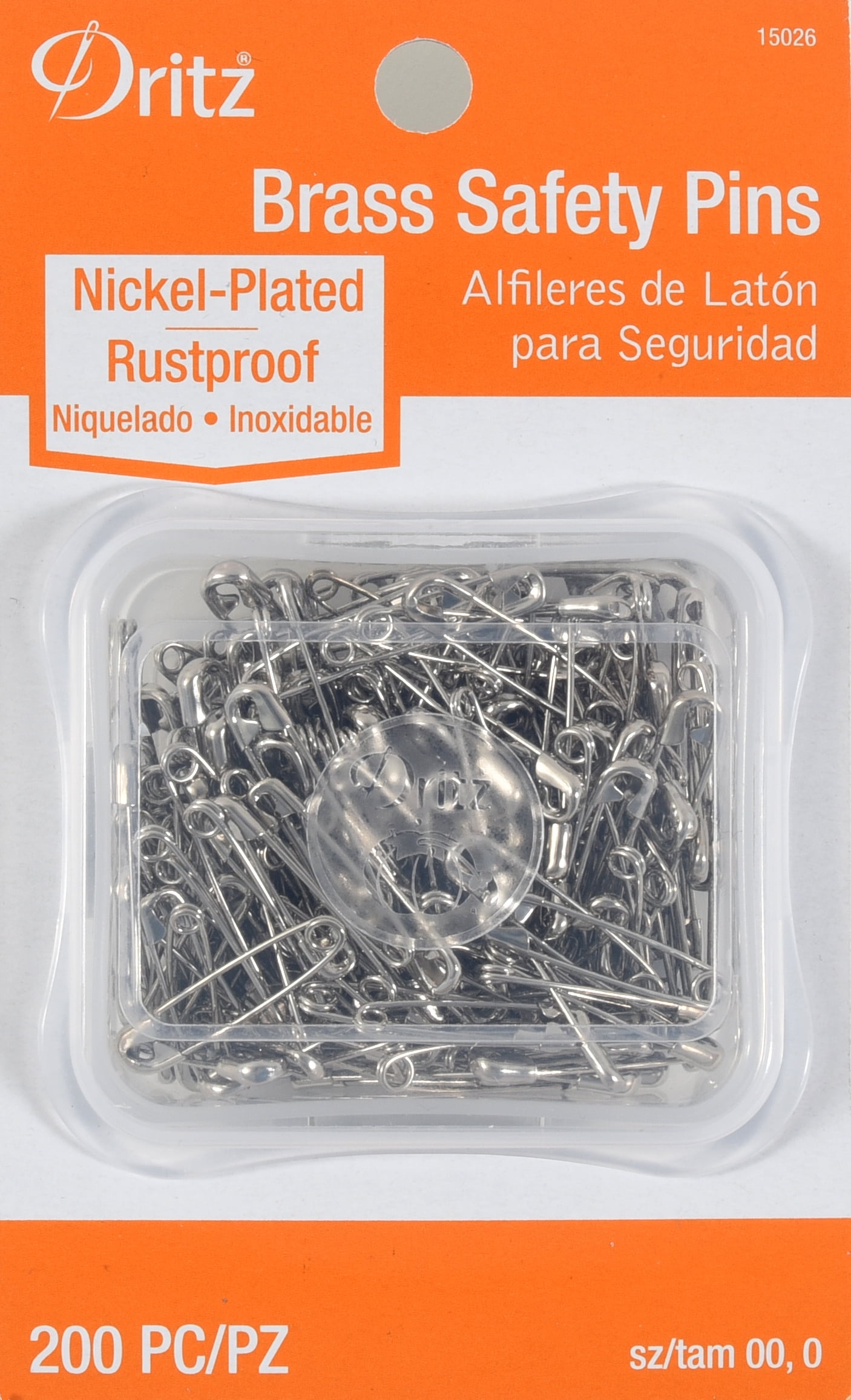 Dritz Brass Safety Pins, 200 Count