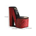 thumbnail image 5 of Benzara BM240360 High Heel Leopard Shoe Jewelry Box with 3 Hooks, Red, 5 of 5