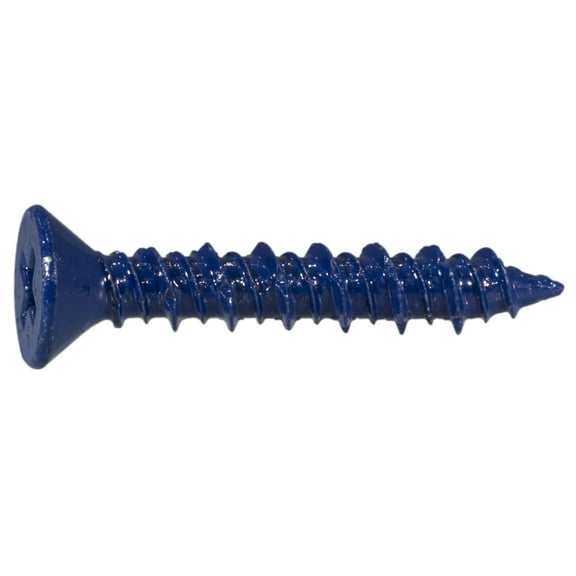 3/16" x 1-1/4" Blue Ruspert Coated Steel Phillips Flat Head Masonry Screws MNSFS-097