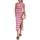 thumbnail image 1 of Vestido PRETTYGARDEN Midi Ajustado Sin Mangas a Rayas Rosa Talle S, 1 of 5