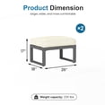 thumbnail image 6 of May in Color 2 Pieces Aluminum Outdoor Patio Ottoman Set, Outdoor Foot Stools with Thick Cushion, Small Seat Furniture for Porch Balcony Backyard, Beige, 6 of 6