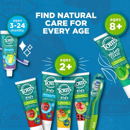 Tom's of Maine Natural Children's Toothpaste, Fluoride Free, Silly Strawberry, 4.2 Ounce, 1-Pack