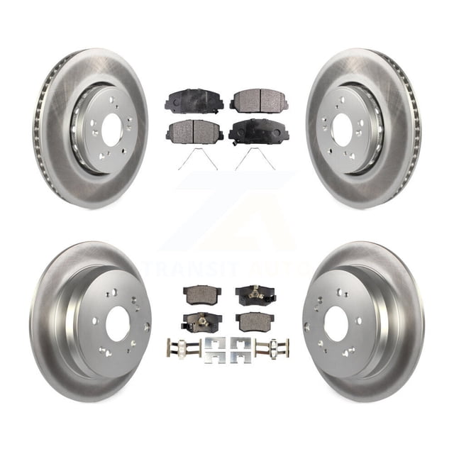 Transit Auto Front Rear Coated Disc Brake Rotors and Semi-Metallic Pads Kit for Car 2013-2018 Acura RDX KGF-101125